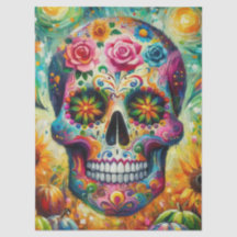Decoupage för sockret Skull Day of the dead