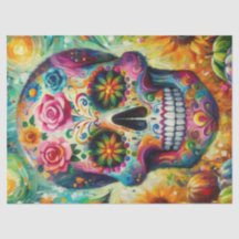 Decoupage för sockret Skull Day of the dead