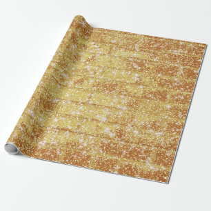 Decoupage för Stone Brick Struktur Guld Glitter Presentpapper