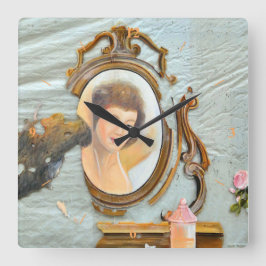 Decoupage Francais. Fyrkantig Klocka