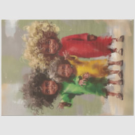 Decoupage Glatt Curly Healy Children in Red
