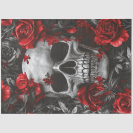 Decoupage Gothic Silver Skeleton Skull