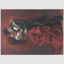 Decoupage Gothic Skeleton Romantic Couple Dance