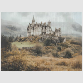 Decoupage Highland Castle Ireland Misty liggande