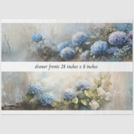 Decoupage Hydrangea Flowers Drawer Fronts 29x8 