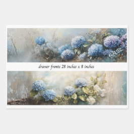 Decoupage Hydrangea Flowers Drawer Fronts 29x8 