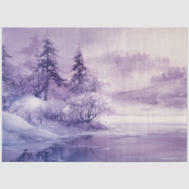 Decoupage liggande liggande Snö täckt Lila vit
