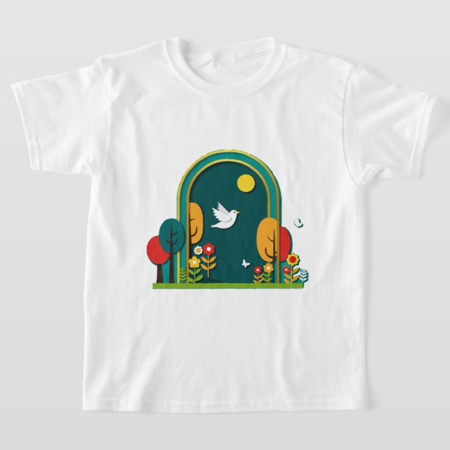 Decoupage-liknande digitalt arbete t shirt (Laydown)
