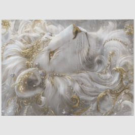 Decoupage Majestic White Lejona Guld & Silver