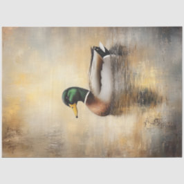 Decoupage Mallard Anka-målning Flytande på Vatten