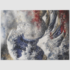 Decoupage Massive Ocean Wave USA flagga