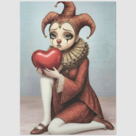 Decoupage melancholic harlequin