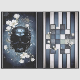 Decoupage Midnight Skull with Magnolia