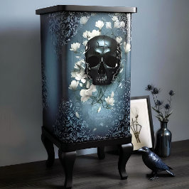 Decoupage Midnight Skull with Magnolia