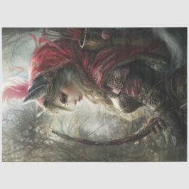 Decoupage Mystical Woman Robin Huva Bow Pilar