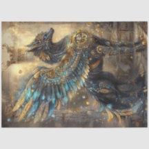 Decoupage Mythical Griffon Varg-Bird Guld Inlay