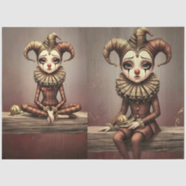 Decoupage Paper Melancholic Clown