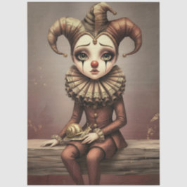 Decoupage Paper Melancholic Clown