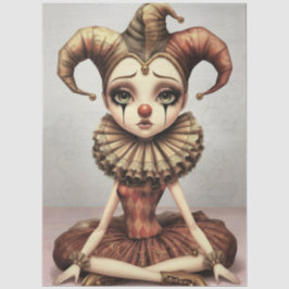 Decoupage Paper Melancholic Clown