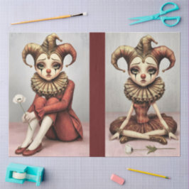 Decoupage Paper Melancholic Clown