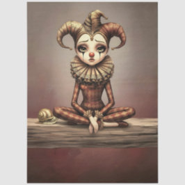 Decoupage Paper Melancholic Clown