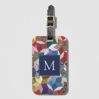 Decoupage Patchwork Stars Mönster Monogram Bagagebricka