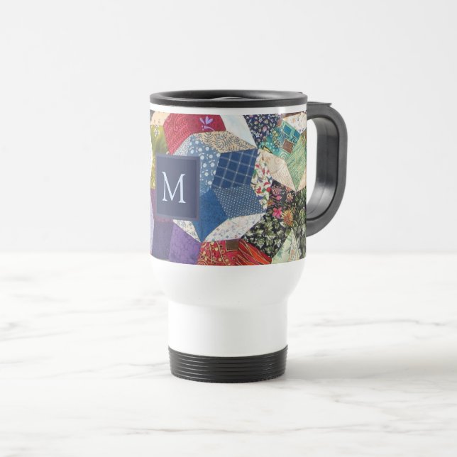 Decoupage Patchwork Stars Pattern Monogram Resemugg (Framsida höger)