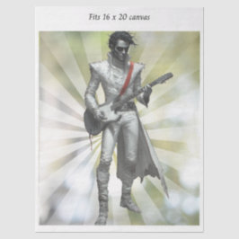 Decoupage Rock N Roll Star Retro 16x20 Canvas