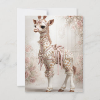Decoupage Rosa Victorian Giraffe Scrapbook Papper Vykort