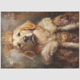 Decoupage Royal Golden Retriever med Guld Krona