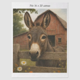 Decoupage Rustic Donkey Barn Farmhouse 16x20 