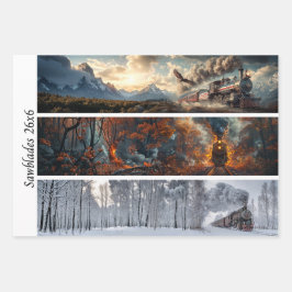 Decoupage Seasonal Trains 26x26 for Handsaws