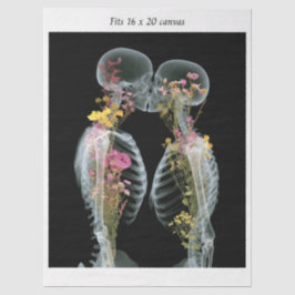 Decoupage Skeletons Kissing Fits 16x20 Canvas 