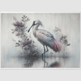 Decoupage, Spoonbill Bird, vävnadsdokument