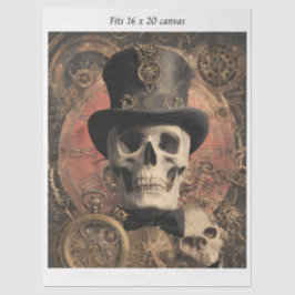 Decoupage Steampunk Gothic Skleton 16x20 Canvas