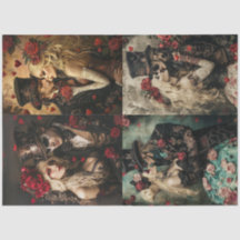 Decoupage Steampunk Gothic Valentine Par (4)