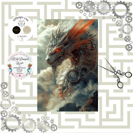 Decoupage Steampunk Majestic Dragon