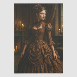 Decoupage Steampunk Victorian Lady in Brown