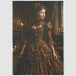 Decoupage Steampunk Victorian Lady in Brown