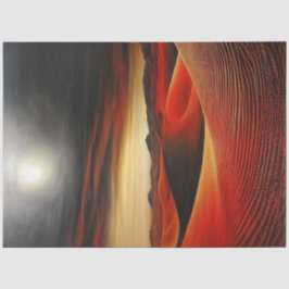 Decoupage Surreal Red Desert Bright Full Moon