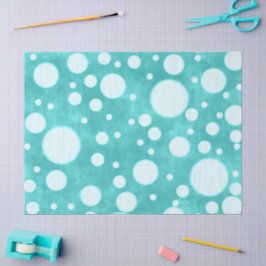 Decoupage Teal Marble White Polka dots Mönster