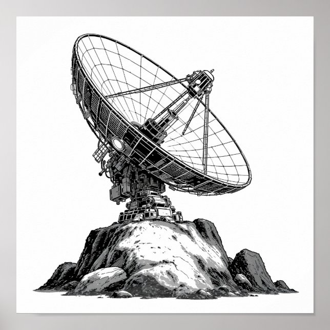 Decoupage Template: 1960s Asteroid Antenna  Poster (Framsidan)