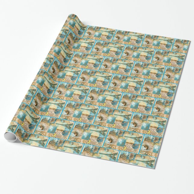 Decoupage Tissue Paper Blue Paris Wrapping Papper Presentpapper (Utrullad)