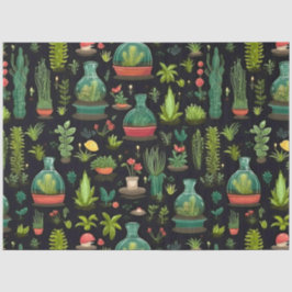 Decoupage Tissue Paper Glass Terrarium Vas