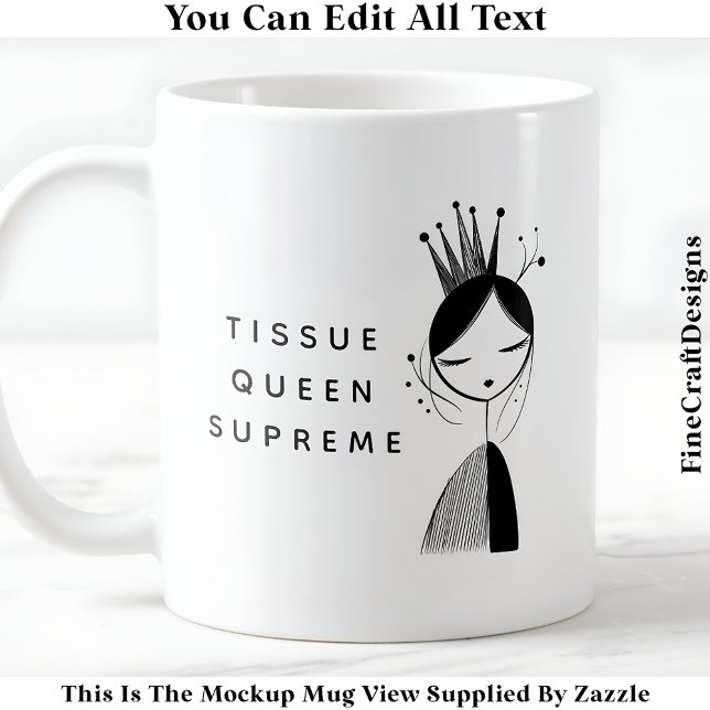 Decoupage Tissue Paper Queen 032 Novelty Craft Kaffemugg (Skapare uppladdad)