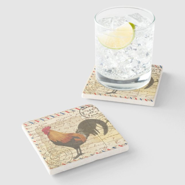 Decoupage Vintage Ephemera Farm Barn Tupp Stenunderlägg (Sidan)