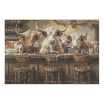Decoupage Whimsical Cows Saloon Pub Mjölk Shakes