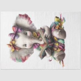 Decoupage Whimsical Elephant Reading to Studenter