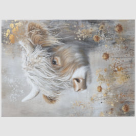 Decoupage Whimsical Highland Cow Flowers