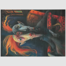 Decoupage Whimsical Illustration Character Ansikte